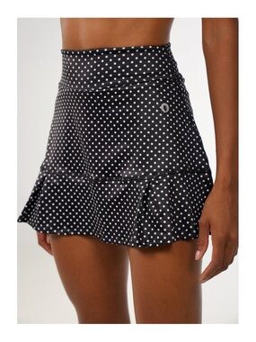 Dona Jo JoJo Tennis Running Workout Black Polka Dot Skort black NEW small